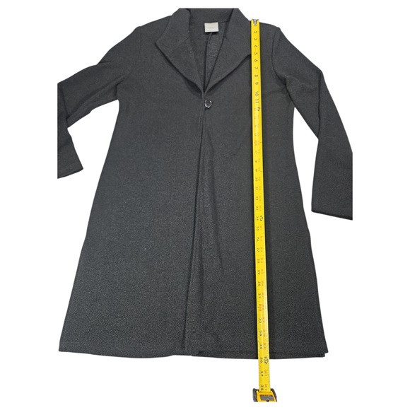 Rabbit Designs Women Sz 16 Black Long Single Button Jacket Cardigan Witchy EUC - Picture 3 of 10